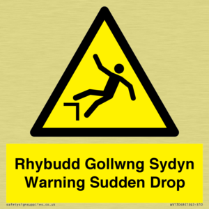 Rhybudd Gollwng Sydyn Warning Sudden Drop